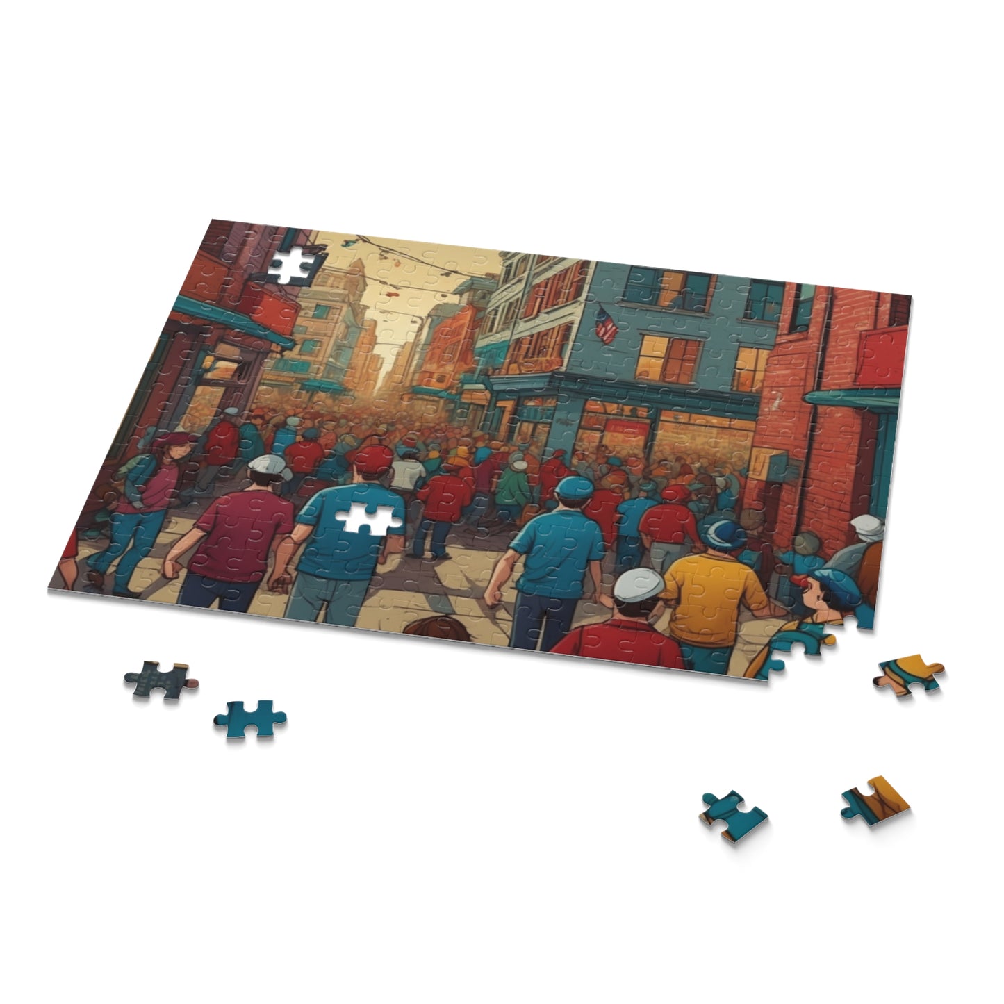 Seek-and-Find Street Fair Jigsaw Puzzle (120, 252, 500-Piece) Puzzlers Paradise
