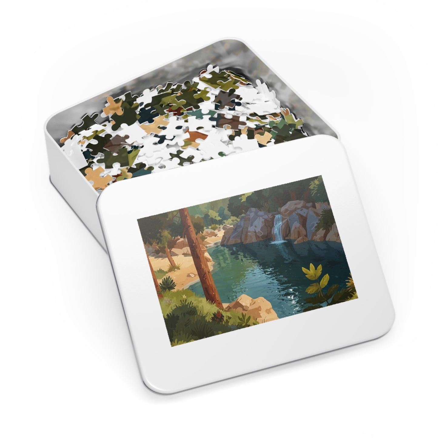 Olympic National Park Serene Waterfall Jigsaw Puzzle (252, 500, 1000-Piece)