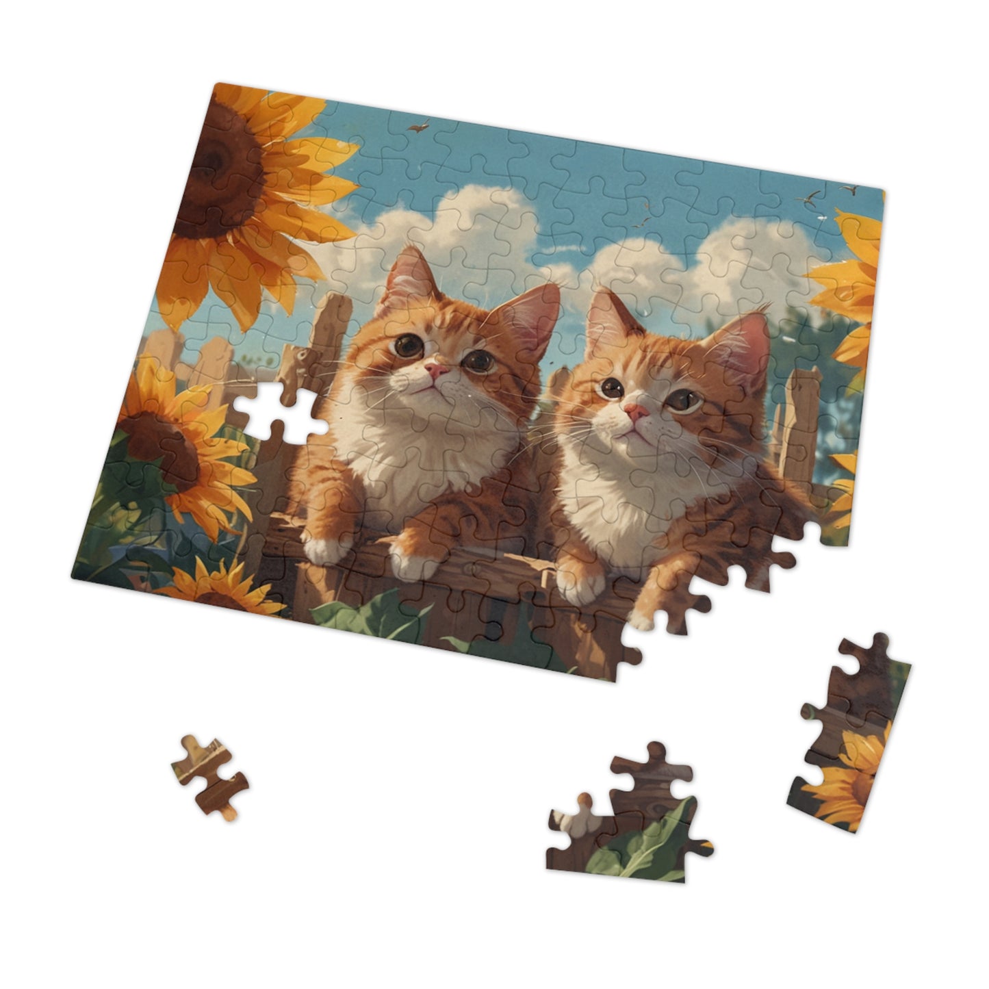 Sunflower Kittens Jigsaw Puzzle (252, 500, 1000-Piece)