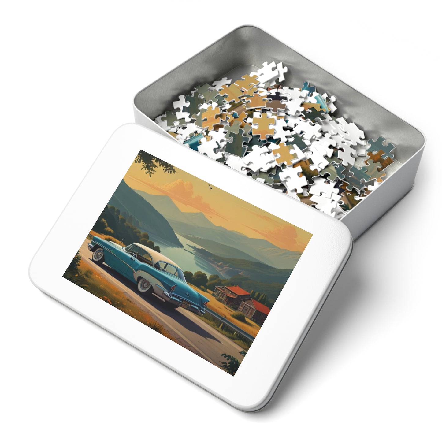 Scenic Overlook Classic Car Jigsaw Puzzle (252, 500, 1000-Piece)