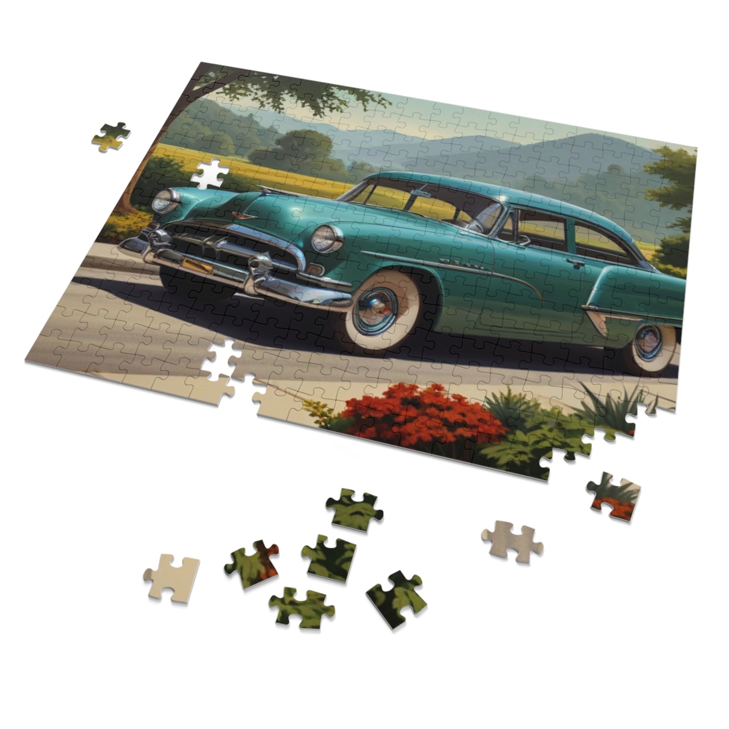 Country Road Classic Car Jigsaw Puzzle (252, 500, 1000-Piece)