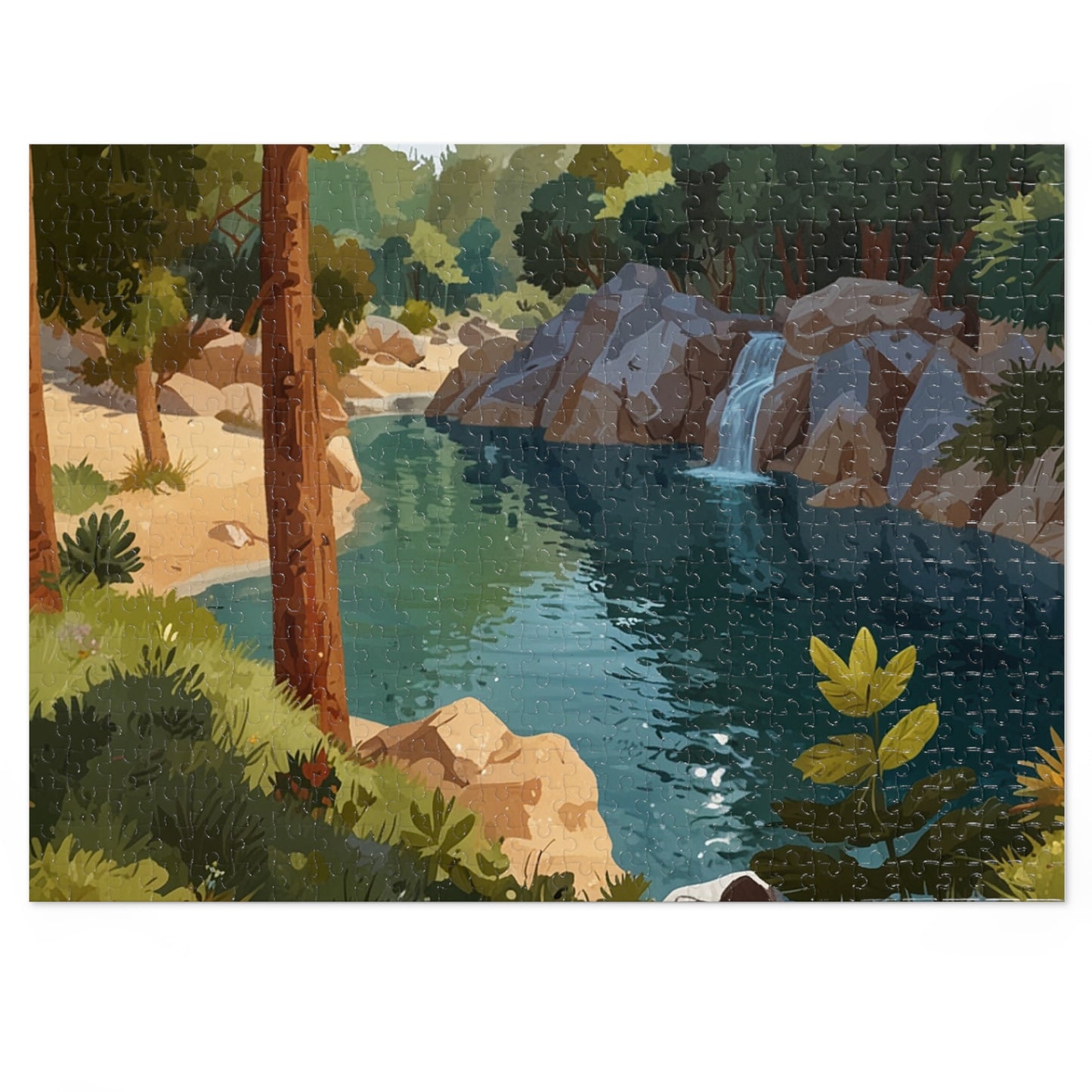 Olympic National Park Serene Waterfall Jigsaw Puzzle (252, 500, 1000-Piece)