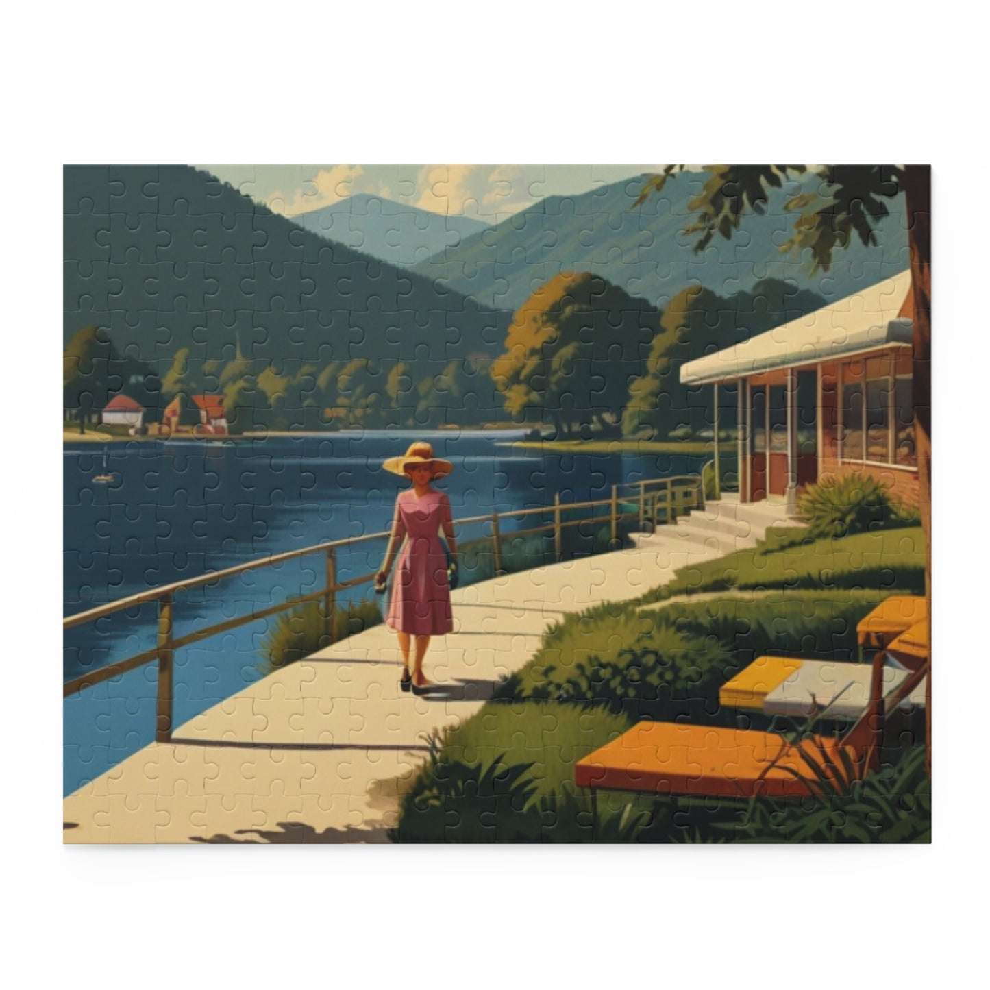 Lakeside Promenade Jigsaw Puzzle (120, 252, 500-Piece)