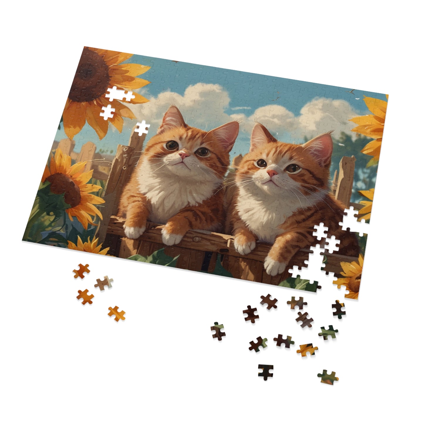 Sunflower Kittens Jigsaw Puzzle (252, 500, 1000-Piece)