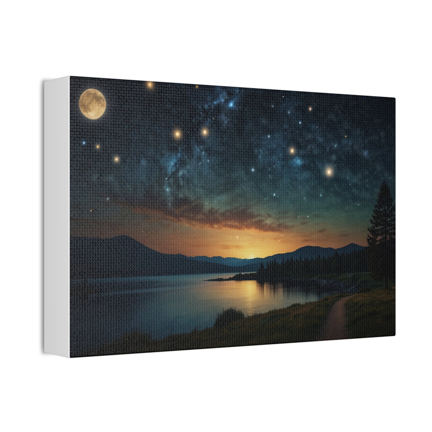 Celestial Serenade: Starlit Sky Canvas Stretched, 1.5'' Puzzlers Paradise