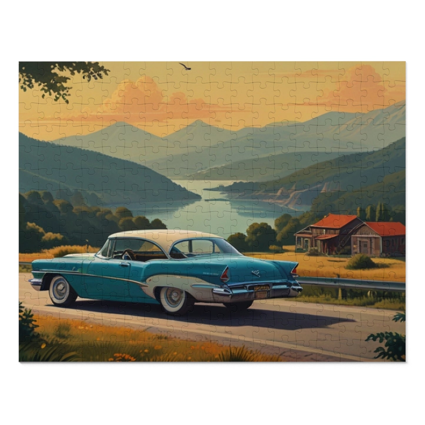 Scenic Overlook Classic Car Jigsaw Puzzle (252, 500, 1000-Piece)