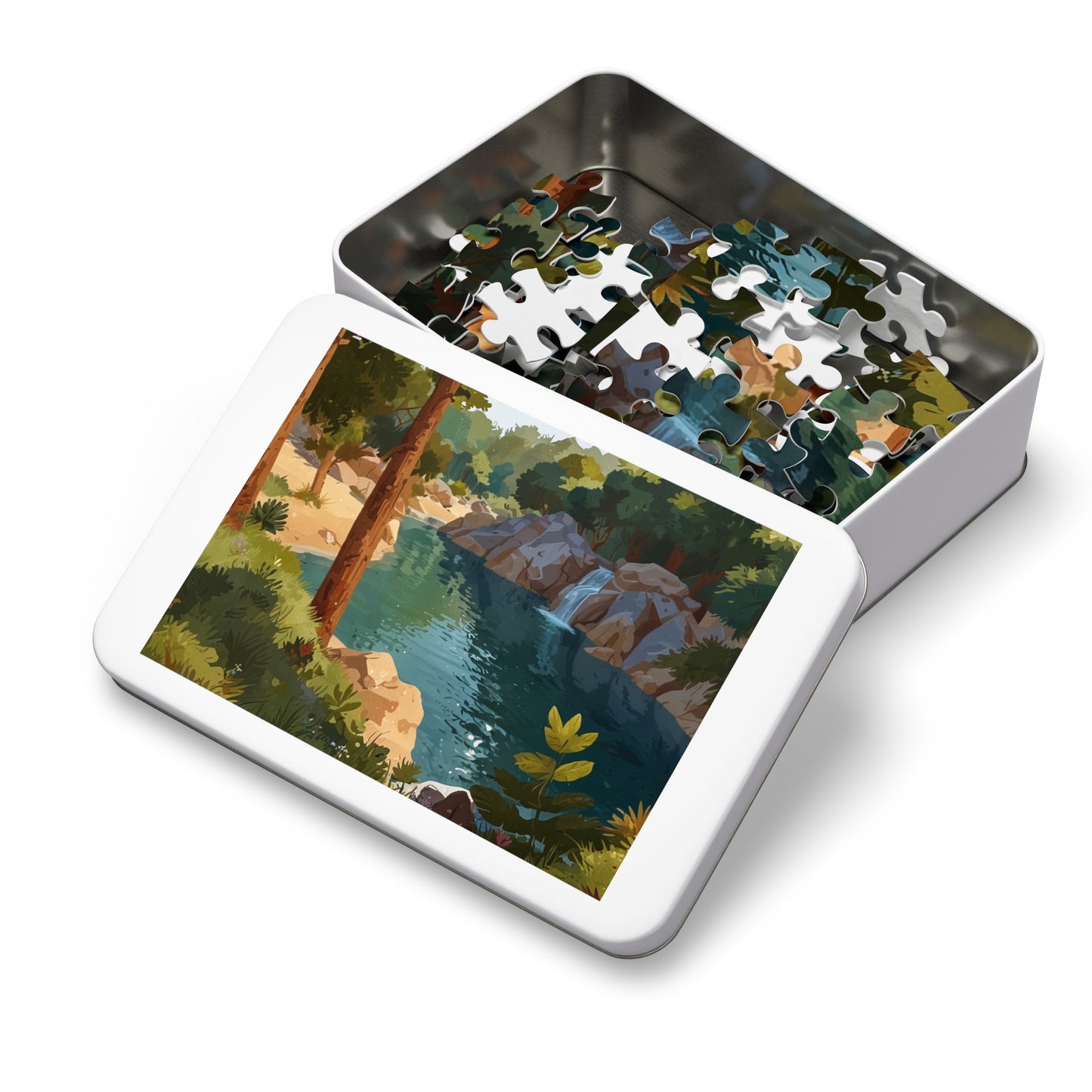 Olympic National Park Serene Waterfall Jigsaw Puzzle (252, 500, 1000-Piece)