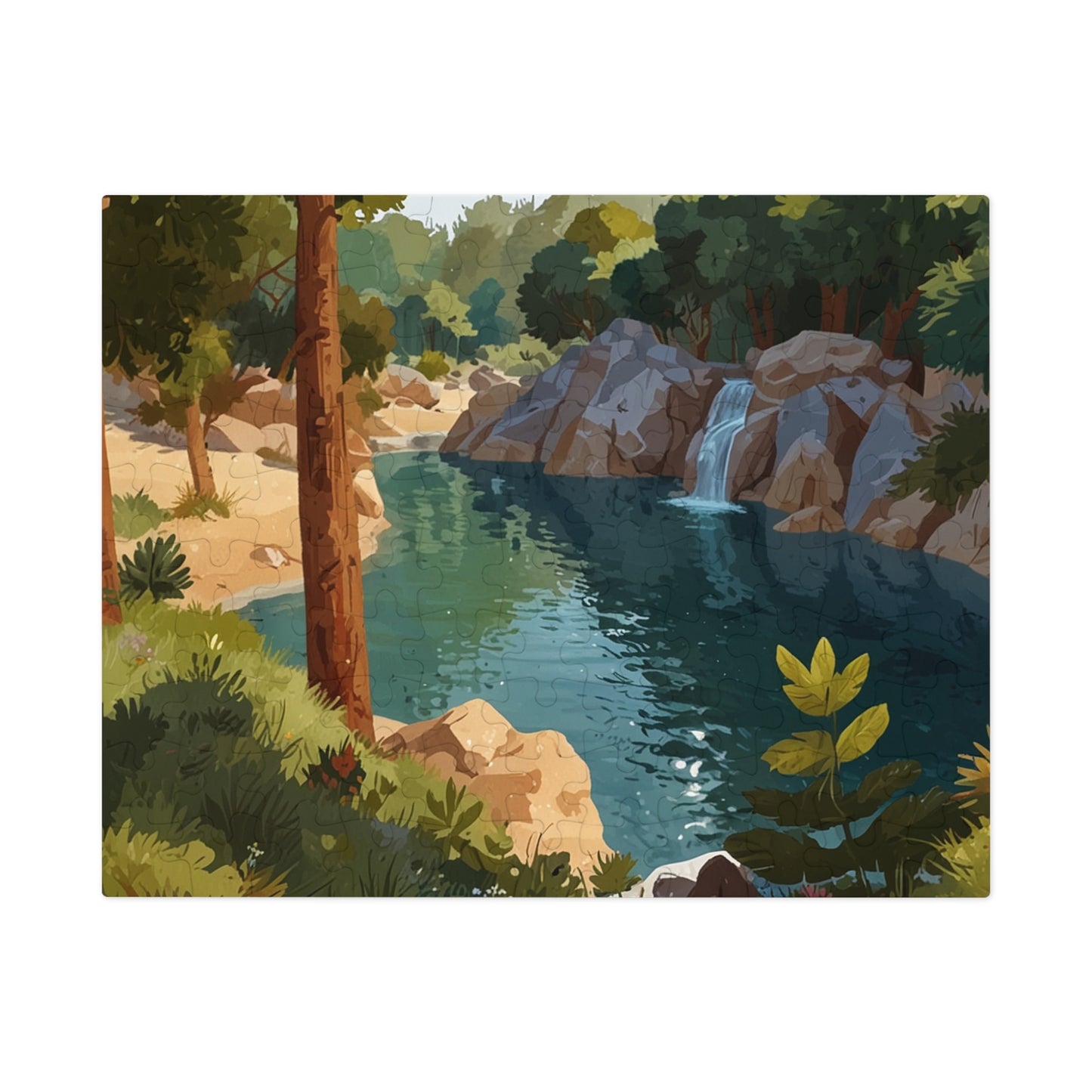 Olympic National Park Serene Waterfall Jigsaw Puzzle (252, 500, 1000-Piece)