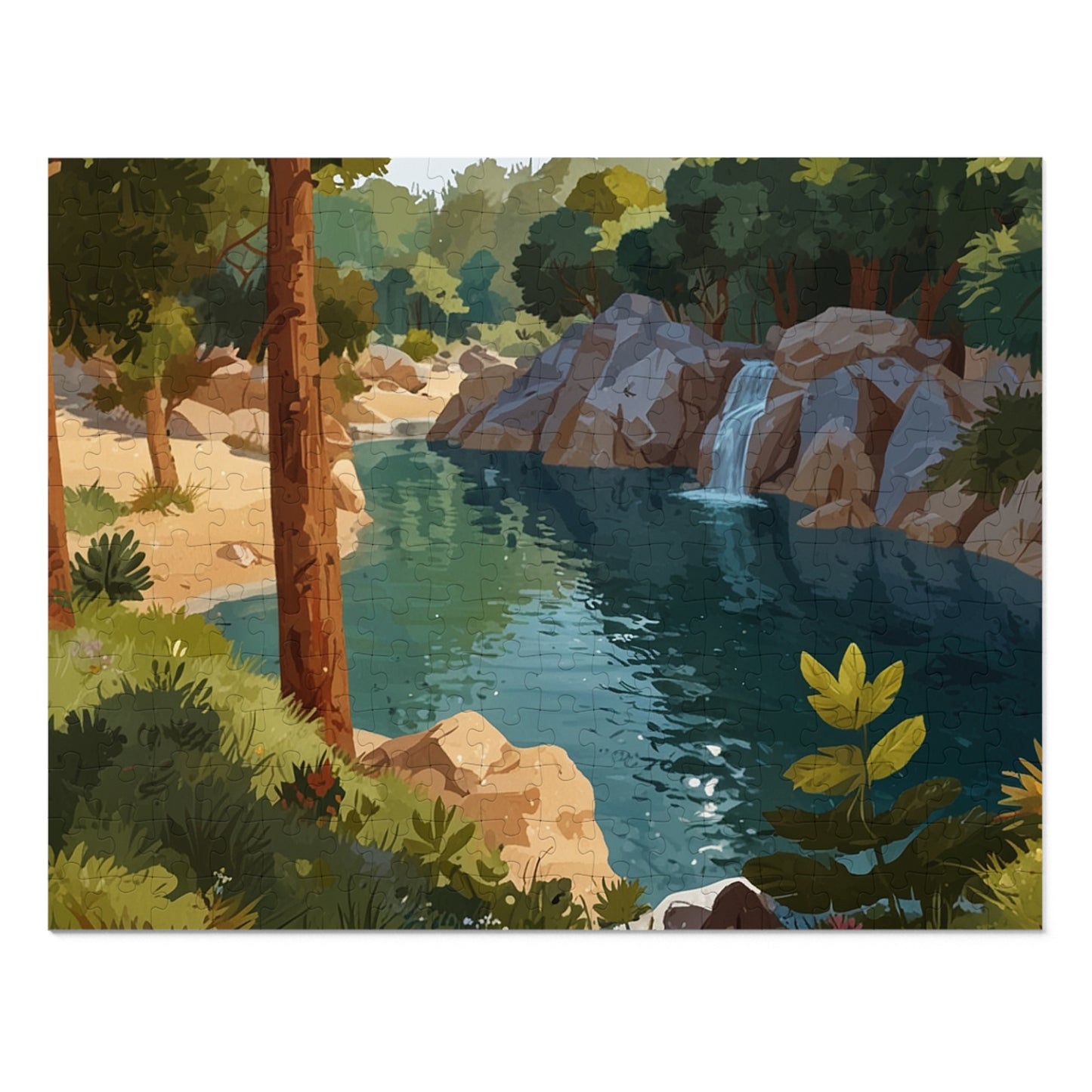 Olympic National Park Serene Waterfall Jigsaw Puzzle (252, 500, 1000-Piece)