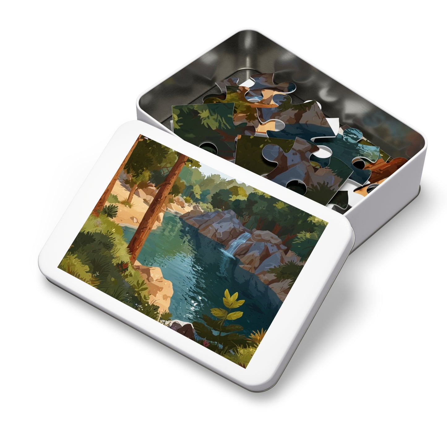 Olympic National Park Serene Waterfall Jigsaw Puzzle (252, 500, 1000-Piece)