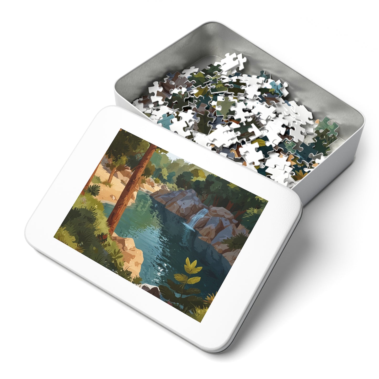 Olympic National Park Serene Waterfall Jigsaw Puzzle (252, 500, 1000-Piece)