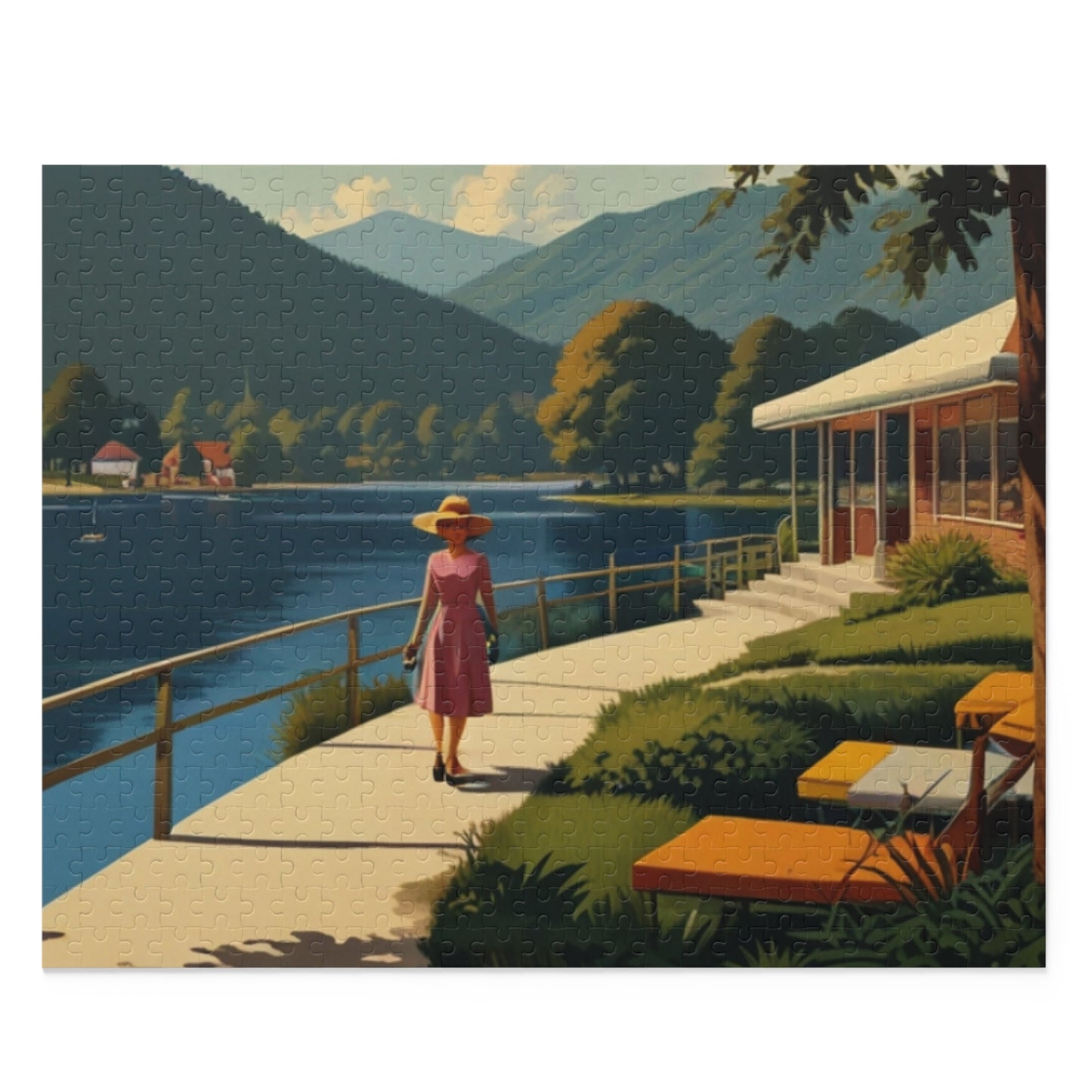 Lakeside Promenade Jigsaw Puzzle (120, 252, 500-Piece)