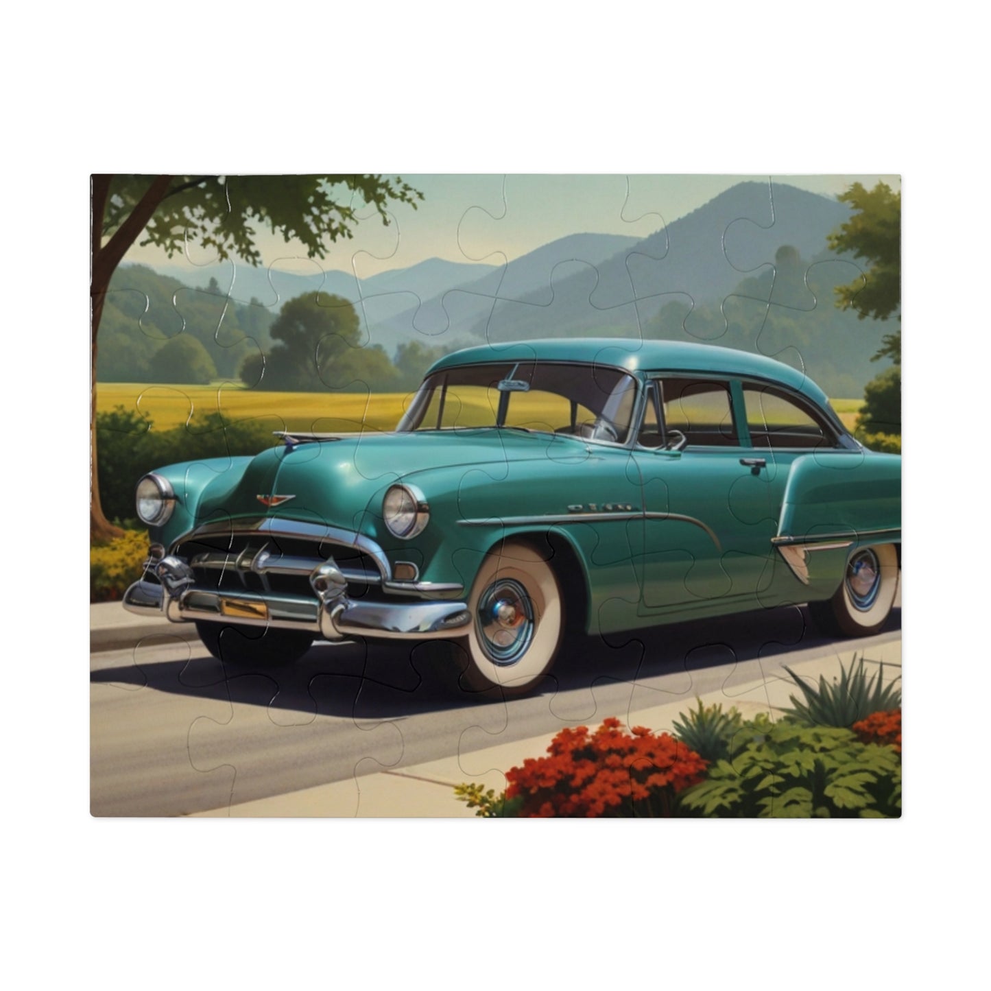 Country Road Classic Car Jigsaw Puzzle (252, 500, 1000-Piece)