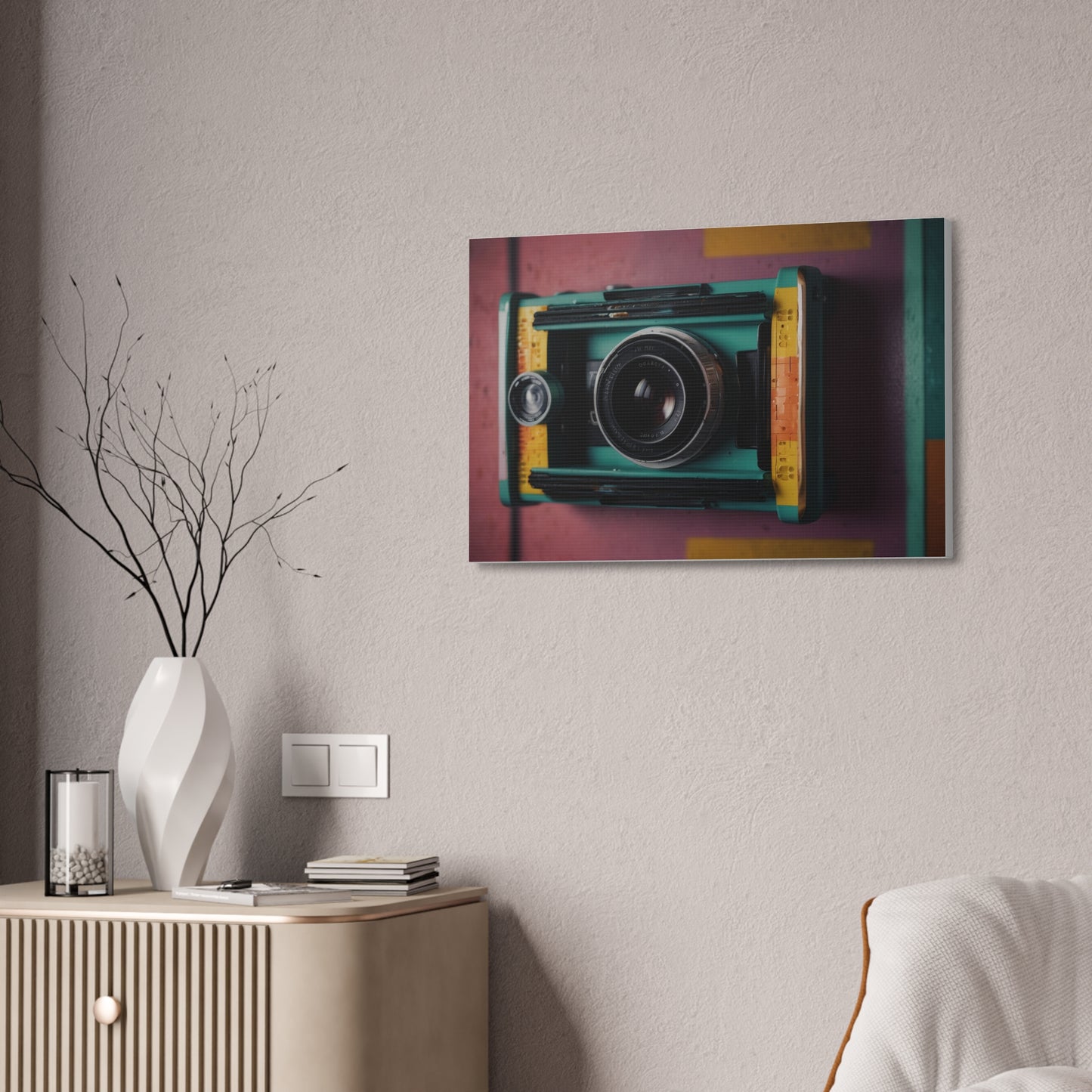 Timeless Focus: Vintage Camera Canvas Stretched, 1.5'' Puzzlers Paradise