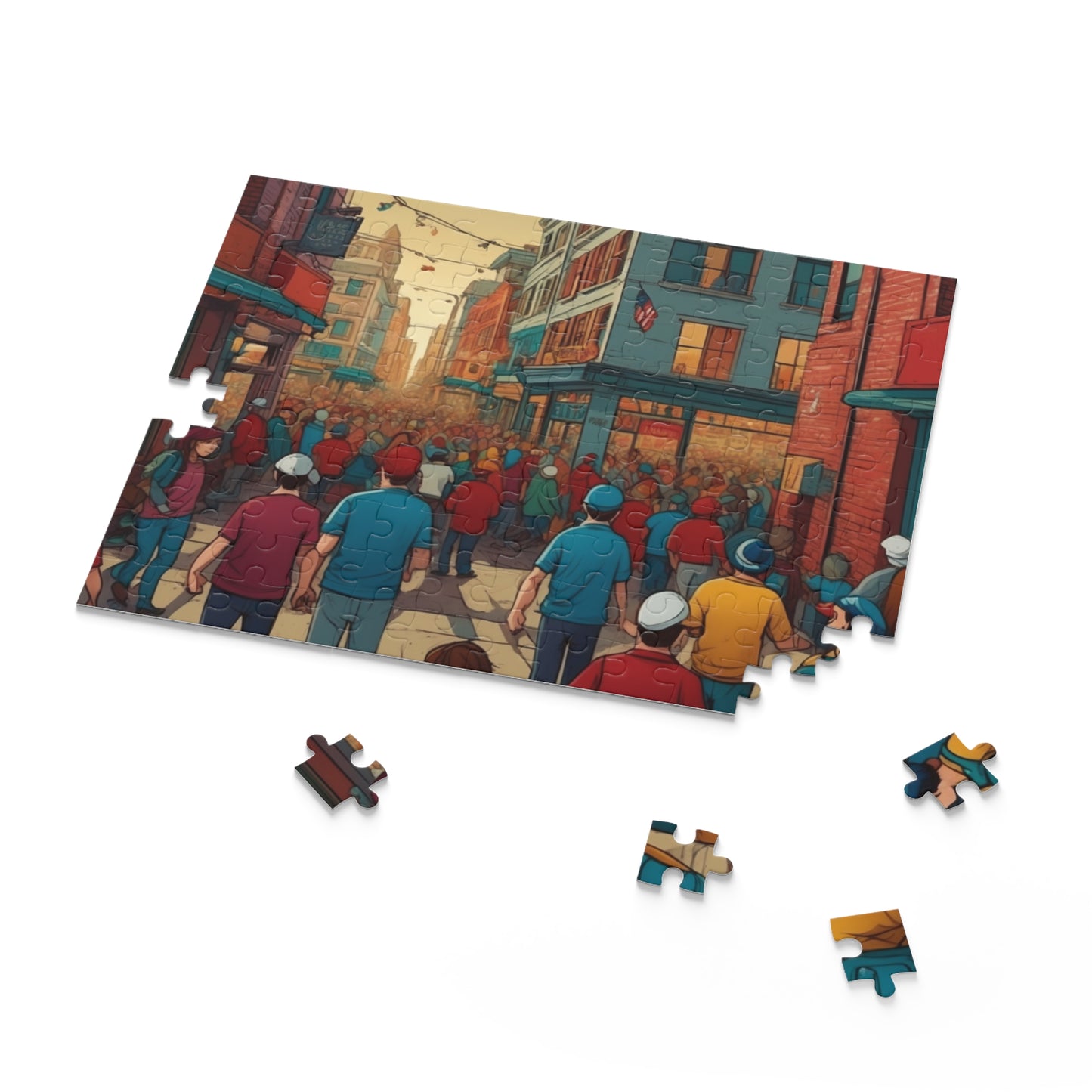 Seek-and-Find Street Fair Jigsaw Puzzle (120, 252, 500-Piece) Puzzlers Paradise
