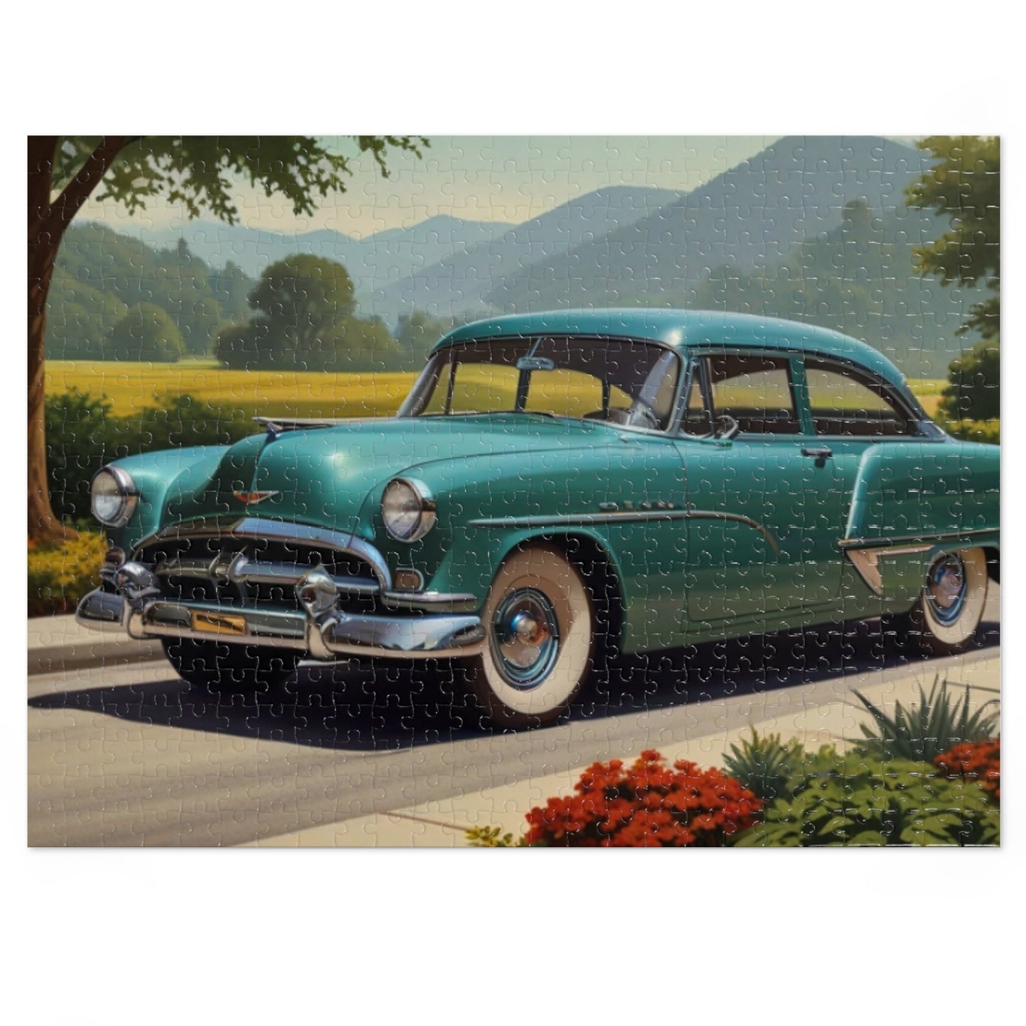Country Road Classic Car Jigsaw Puzzle (252, 500, 1000-Piece)