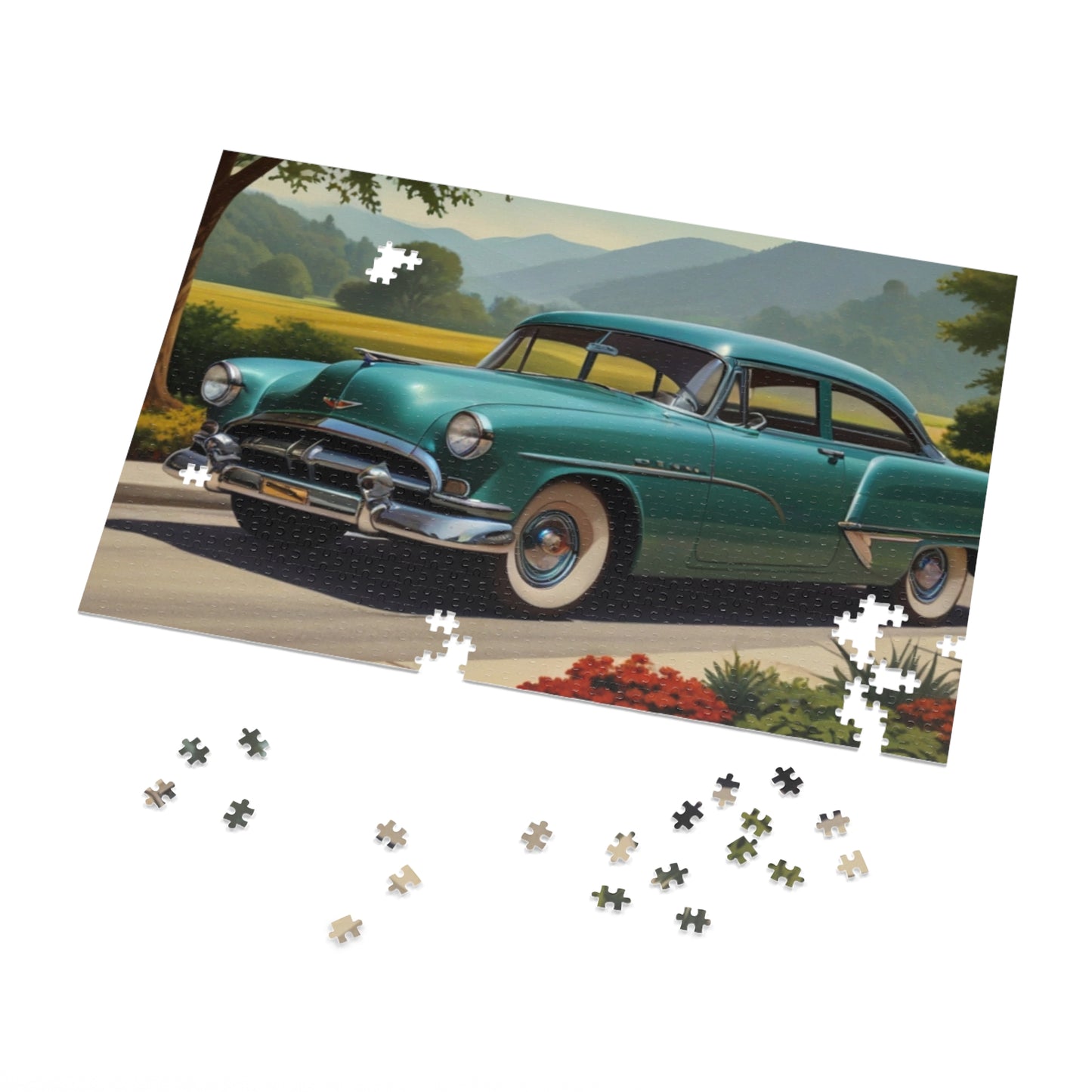 Country Road Classic Car Jigsaw Puzzle (252, 500, 1000-Piece)