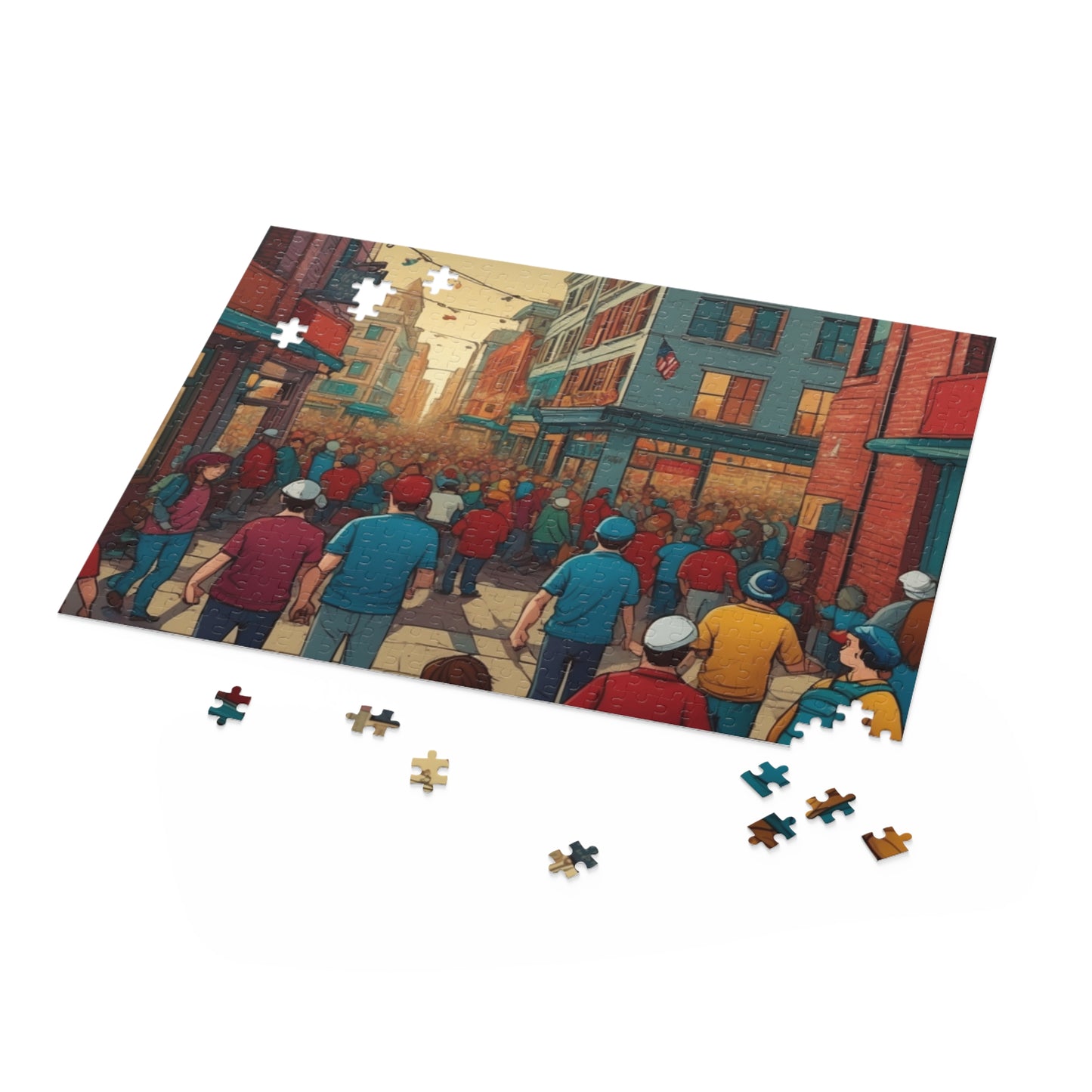 Seek-and-Find Street Fair Jigsaw Puzzle (120, 252, 500-Piece) Puzzlers Paradise