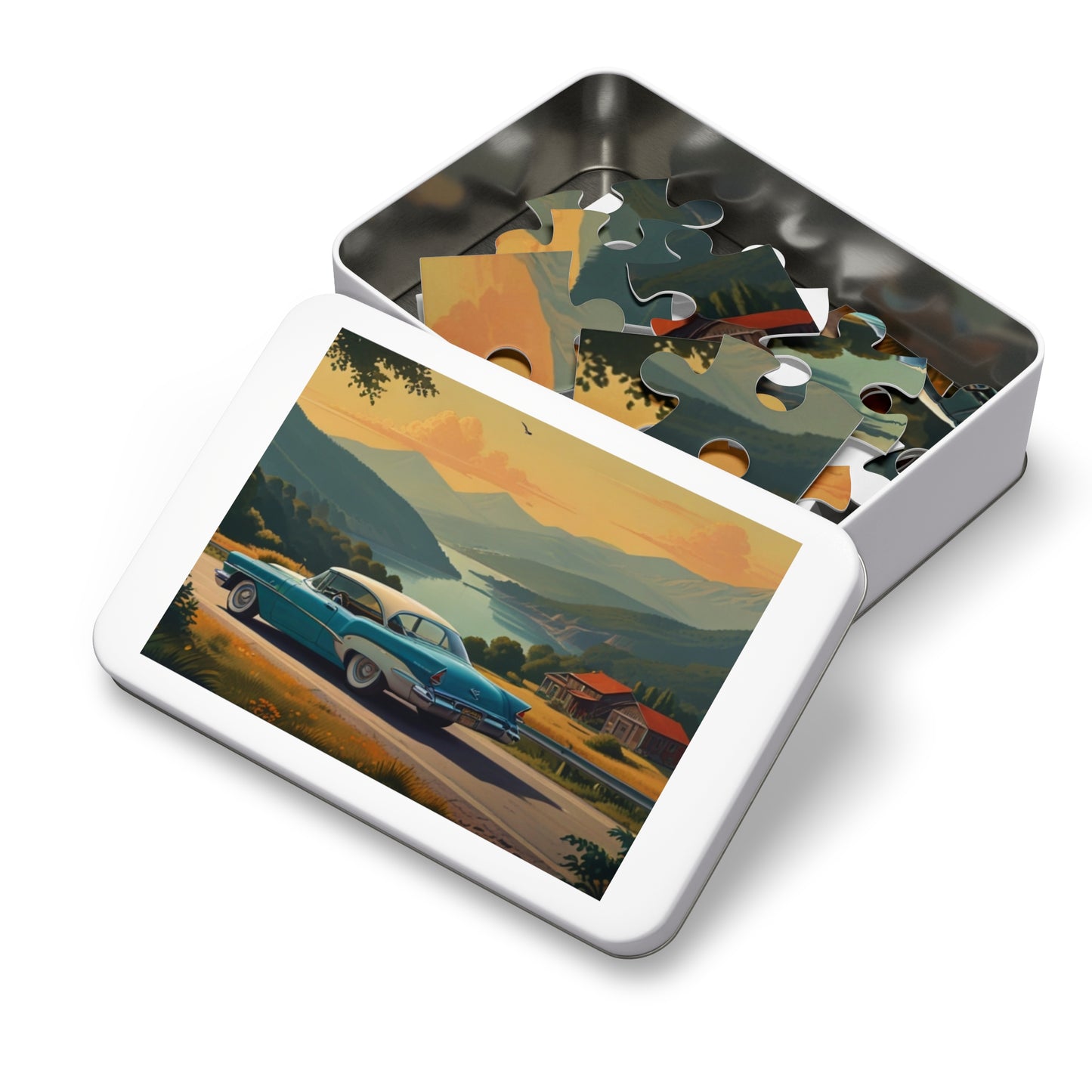Scenic Overlook Classic Car Jigsaw Puzzle (252, 500, 1000-Piece)
