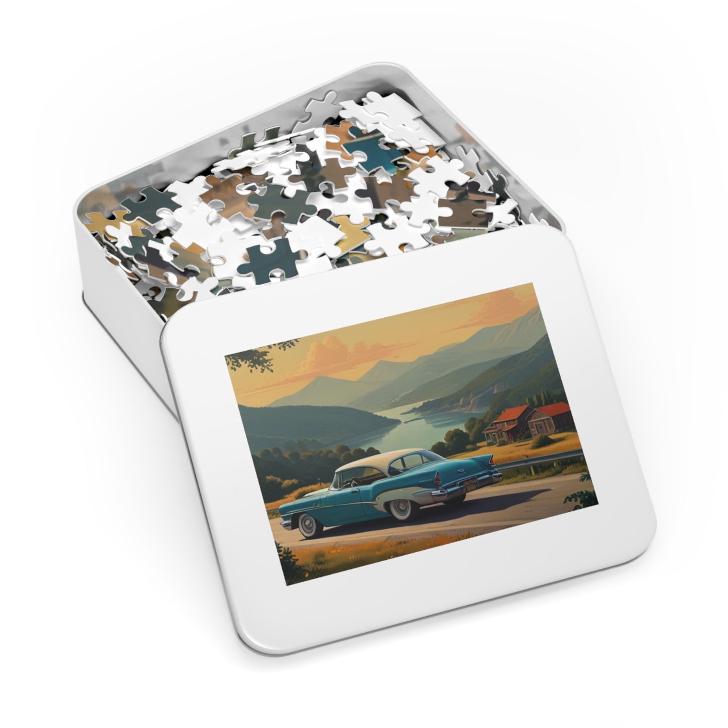 Scenic Overlook Classic Car Jigsaw Puzzle (252, 500, 1000-Piece)