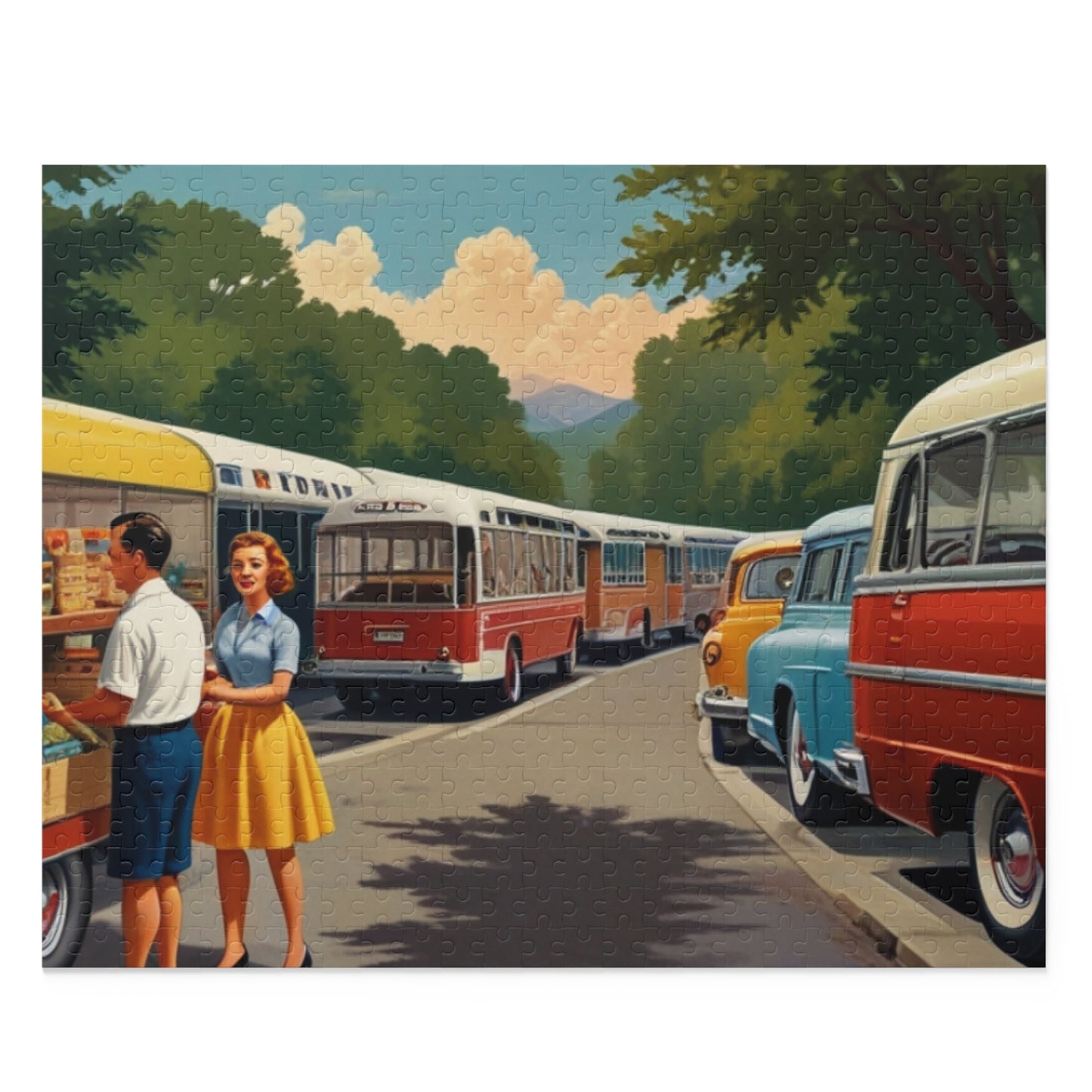 Vintage Market Day Jigsaw Puzzle (120, 252, 500-Piece)