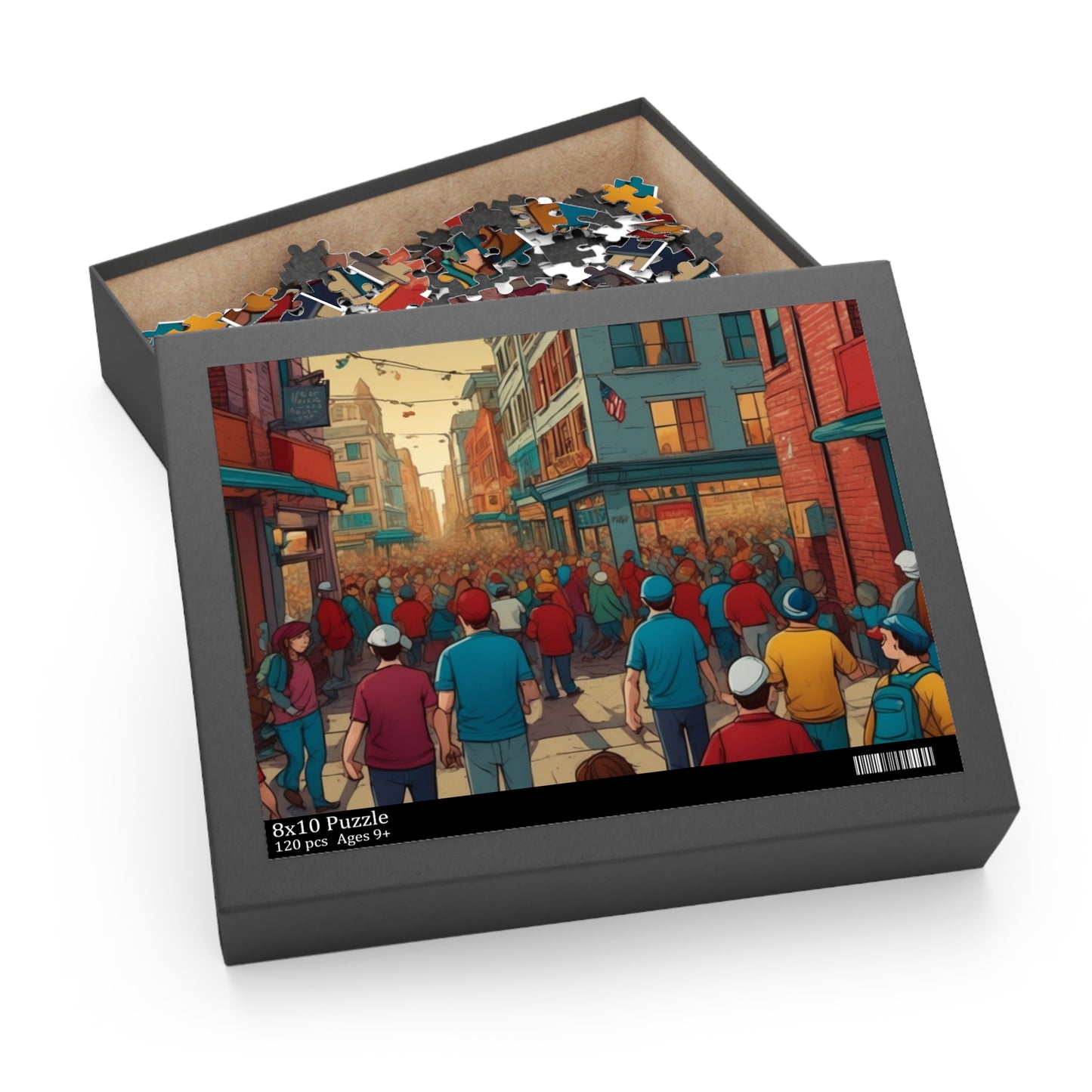 Seek-and-Find Street Fair Jigsaw Puzzle (120, 252, 500-Piece) Puzzlers Paradise