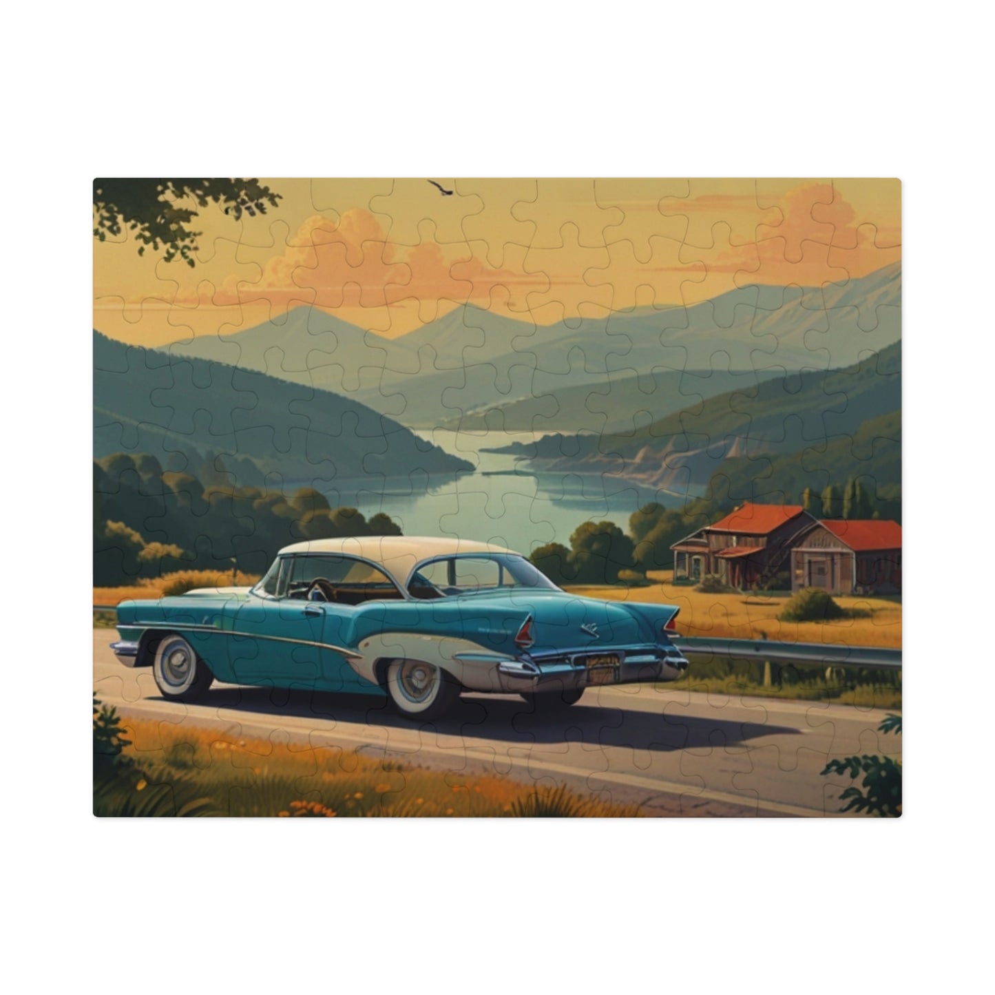 Scenic Overlook Classic Car Jigsaw Puzzle (252, 500, 1000-Piece)