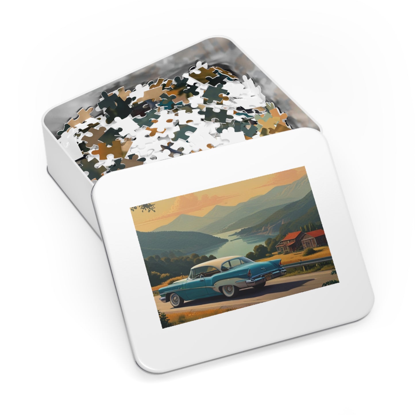 Scenic Overlook Classic Car Jigsaw Puzzle (252, 500, 1000-Piece)