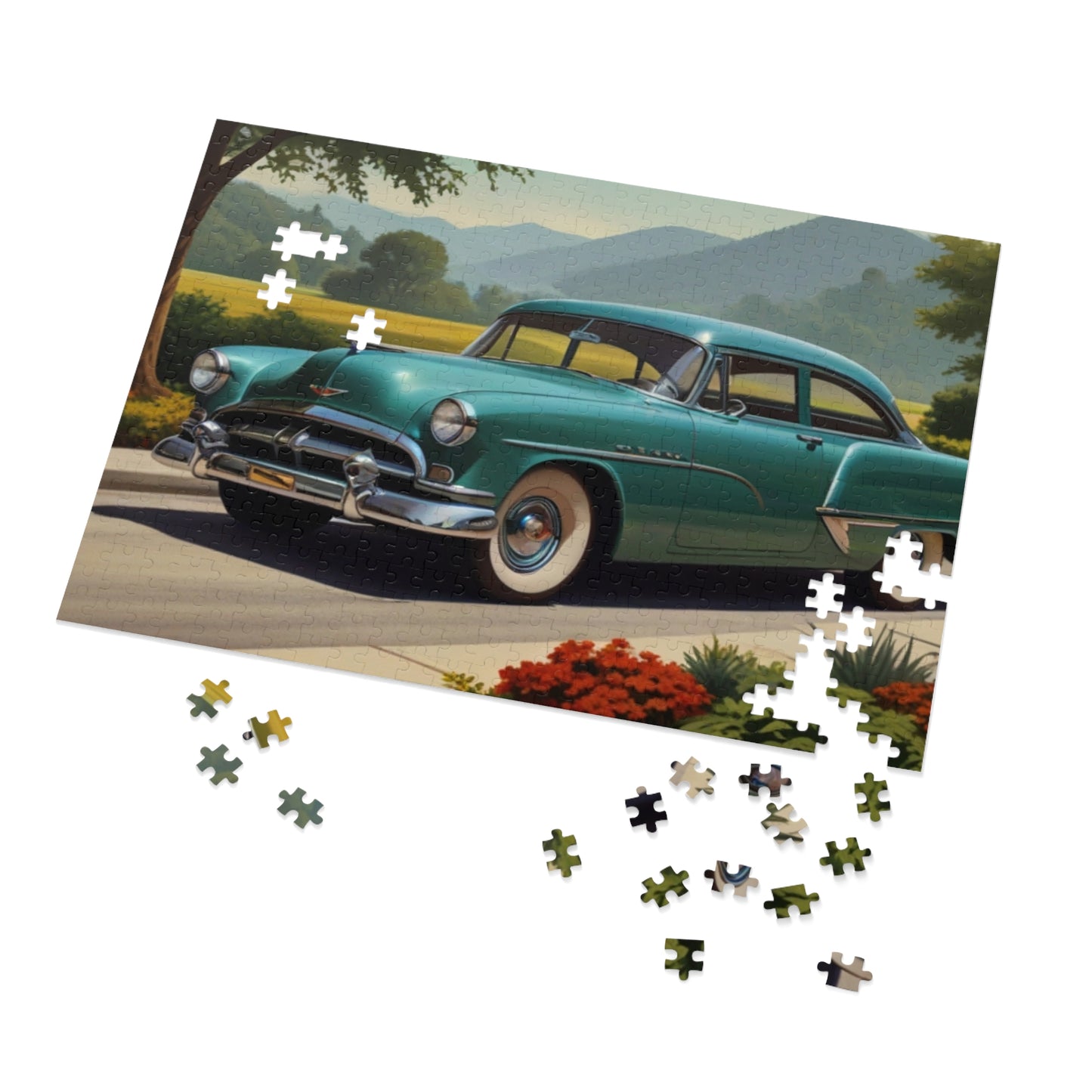 Country Road Classic Car Jigsaw Puzzle (252, 500, 1000-Piece)