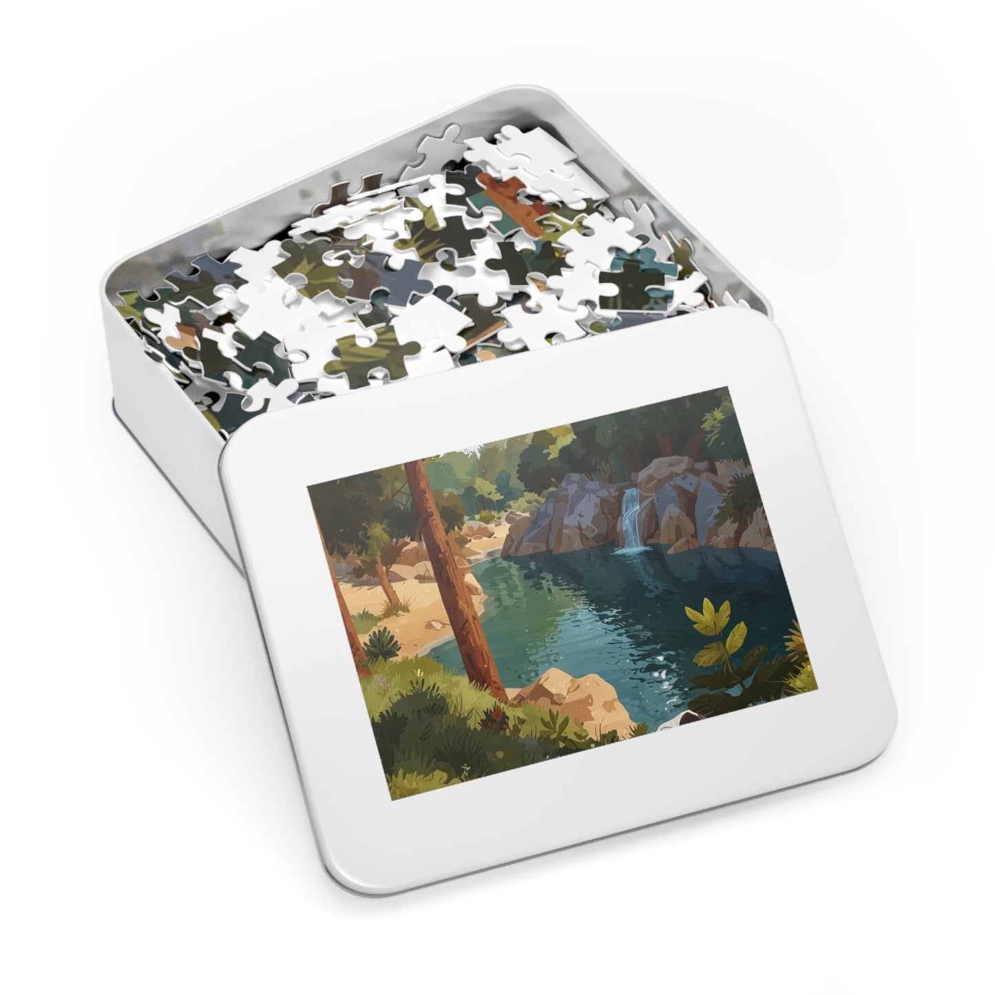Olympic National Park Serene Waterfall Jigsaw Puzzle (252, 500, 1000-Piece)