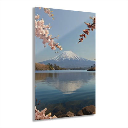 Mount Fuji with Cherry Blossoms - Acrylic Print