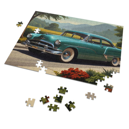 Country Road Classic Car Jigsaw Puzzle (252, 500, 1000-Piece)