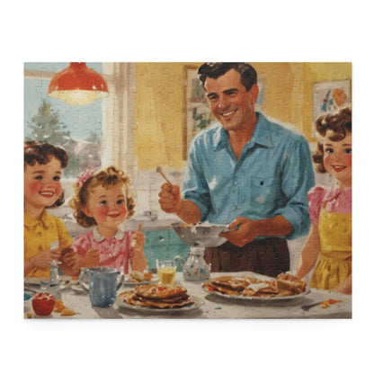 1950s Family Breakfast Jigsaw Puzzle  (120, 252, 500-Piece) - Puzzlers Paradise