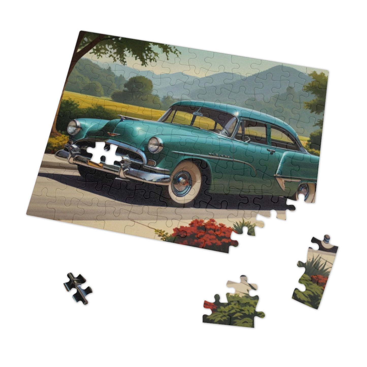 Country Road Classic Car Jigsaw Puzzle (252, 500, 1000-Piece)