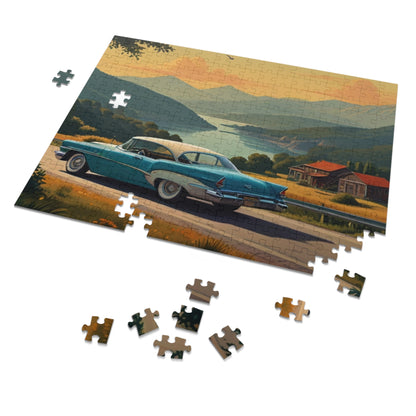 Scenic Overlook Classic Car Jigsaw Puzzle (252, 500, 1000-Piece)