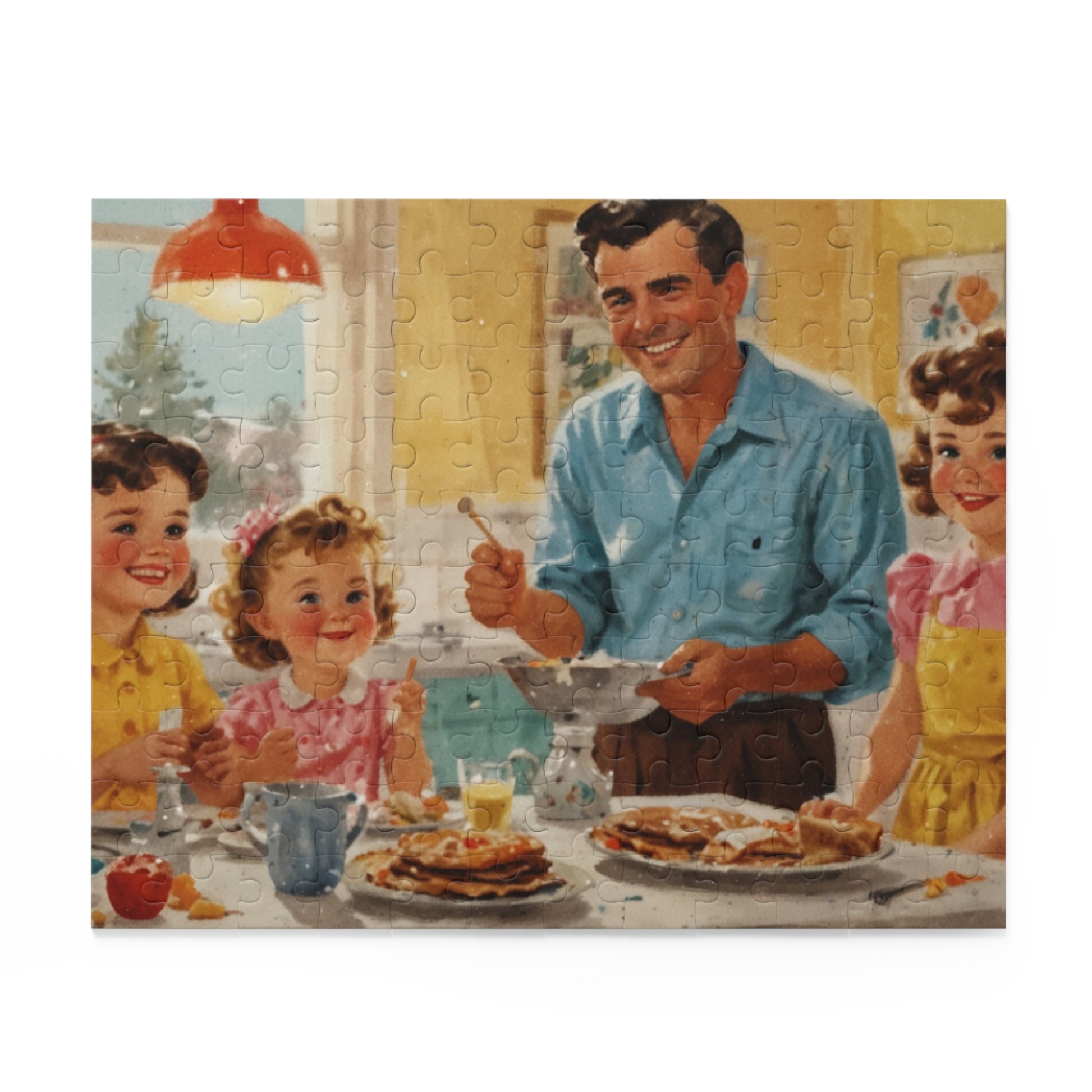 1950s Family Breakfast Jigsaw Puzzle  (120, 252, 500-Piece) - Puzzlers Paradise