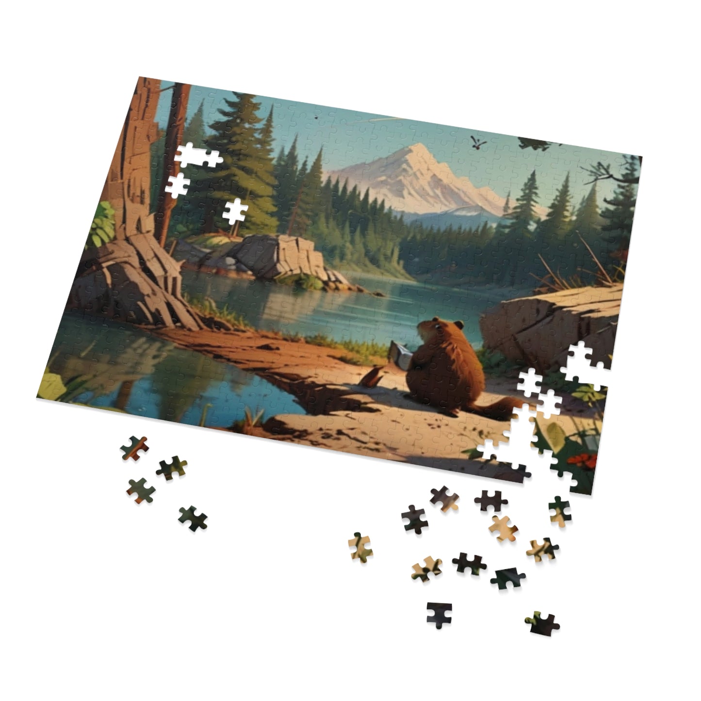 Reading Beaver Jigsaw Puzzle (30, 110, 252, 500, 1000-Piece)